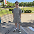 Fear of God Essentials Dark Oatmeal Kids Summer Set