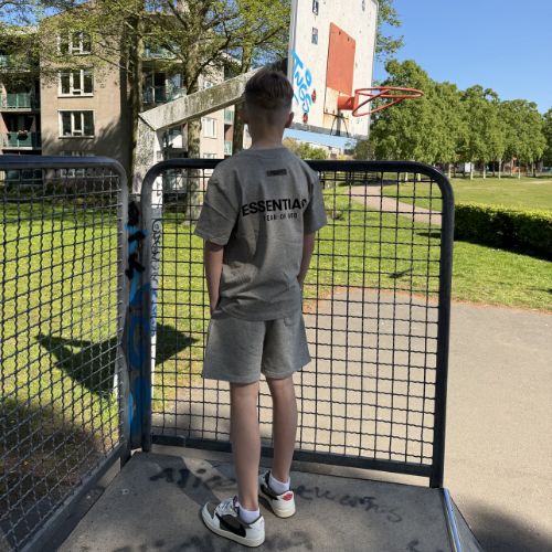 Fear of God Essentials Dark Oatmeal Kids Summer Set