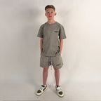 Fear of God Essentials Dark Oatmeal Kids Summer Set
