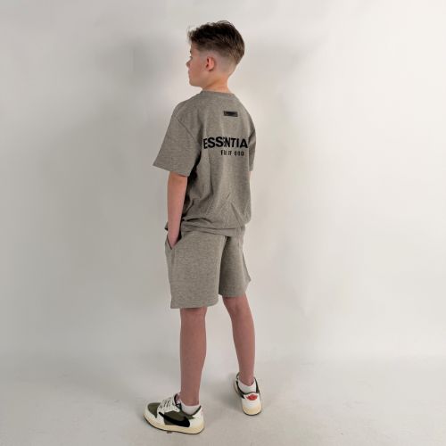Fear of God Essentials Dark Oatmeal Kids Summer Set