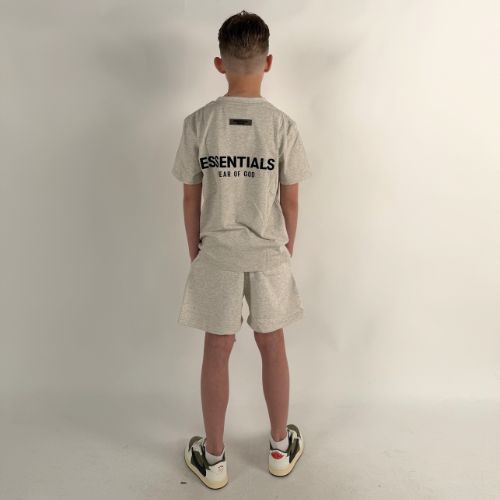Fear of God Essentials Light Oatmeal Kids Summer Set